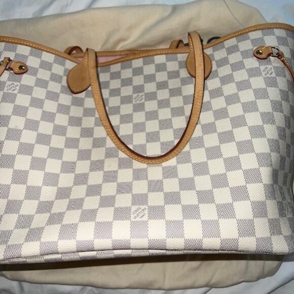 Louis Vuitton Ballerine Damier Azur White Neverfull Tote - Picture 1 of 3
